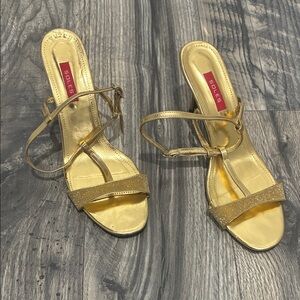 Gold Women's strap heels
